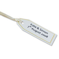 Confetti Ivory/gold border printable tags pk of 24