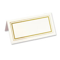 Confetti ivory gold foil border place card