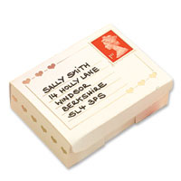 Confetti ivory/gold post-it cake boxes