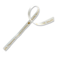 Confetti ivory/gold wedding vow ribbon