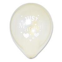 Confetti ivory just married latex balloons