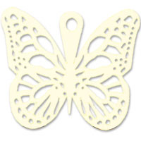 Ivory lasercut butterfly tag pk 25