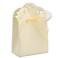 Confetti Ivory scallop top favour bag pk of 10