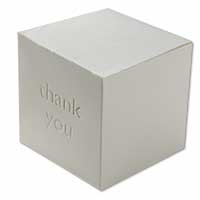 Ivory thank you embossed favour box pk of 10