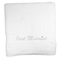 Confetti Just married towel white
