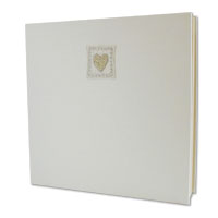 Confetti large silver bead heart wedding album