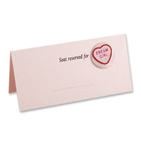 Confetti love hearts dream girl place cards