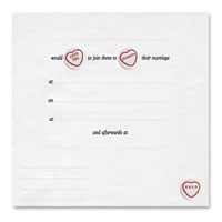 Confetti love hearts wedding invitation inserts