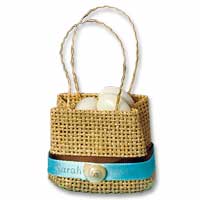 Confetti Natural miniature woven beach bag favours pk of 6