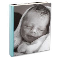 personalised black & white baby album