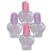 Confetti pink and purple heart bubbles