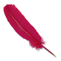 Confetti pink feather ballpoint quill
