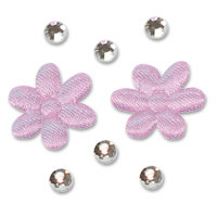Confetti pink padded diamante flower