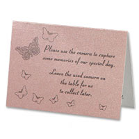 Confetti Pink pearl butterfly camera card pk of 10