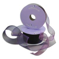 Confetti purple chiffon ribbon - W16mm