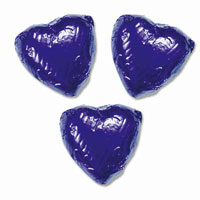 Purple choc hearts bulk bag