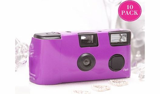 Confetti Purple Disposable Camera - 10 Pack