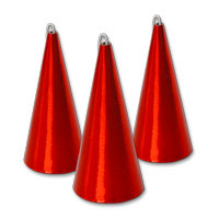Confetti red metallic cone poppers