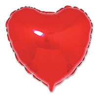 red micro foil heart balloon
