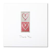 Confetti Red Romance thank you card (x10)