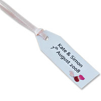 Red scatter petals printable tags pk of 24