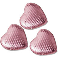 Rose chocolate hearts bulk bag