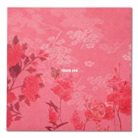 Rose floral thank you card (x10)