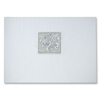 Silver Butterfly design guest book