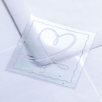 Confetti silver heart envelope seals