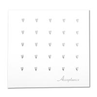 Confetti Silver hearts acceptance card (x10)