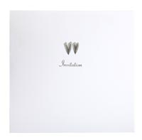 Silver hearts wedding invitation (x10)