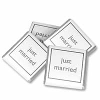 Confetti Silver just married chocolates bulk bag