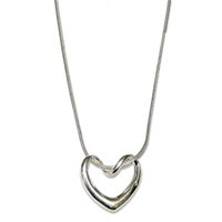 Confetti silver twisted heart necklace