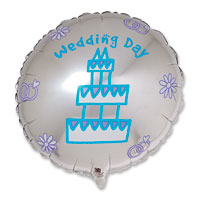 Confetti silver wedding day balloon