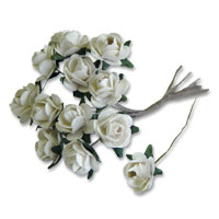 small ivory paper roses