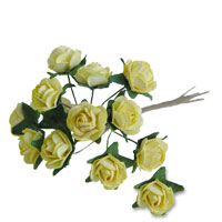 small lemon paper roses