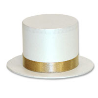 Confetti top hat favour with gold ribbon