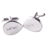 Confetti Usher silver nickel plated cufflinks