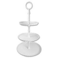 White 3 tier heart detail cake stand