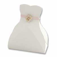 Confetti White bride favour box pk of 10