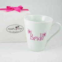 Confetti white bride mug