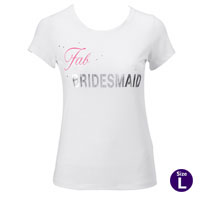 White bridesmaid t-shirt L