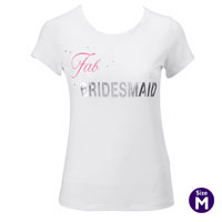 White bridesmaid t-shirt M