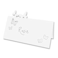 White butterfly kiss place card pk of 10