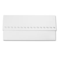 White DL heart edge cheque book pocket pk of 10