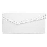 Confetti White DL lace edge cheque bookk pocket pk of 10