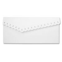 White DL lace edge cheque bookk pocket pk of 10