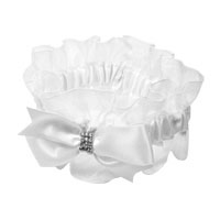 Confetti White garter with bow