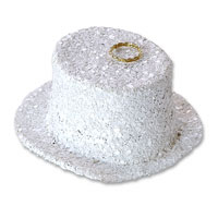 Confetti white glitter hat balloon weight