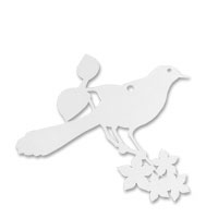 White hanging bird pk of 10